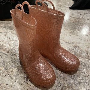 Pink Glitter Rain Boots Size 12